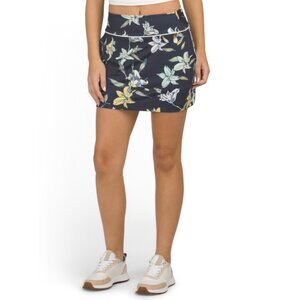 PUMA GOLF Deep Navy Blake Knit Lily Floral Mini Skirt With Powershape Waistband